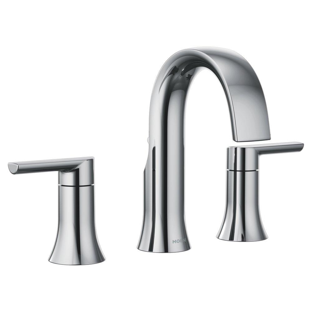 Moen TS6925 Doux Two Handle Widespread Bathroom Sink Faucet in Chrome