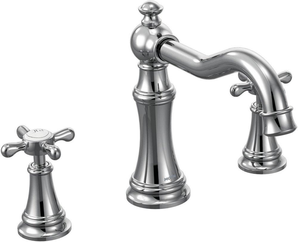 Moen TS22101 Weymouth Two Handle Roman Tub Faucet in Chrome (Trim Only)