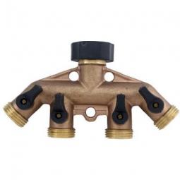 TRUE VALUE 44GT Green Thumb 4-Way Brass Manifold