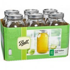 TRUE VALUE 68100 Ball Wide-Mouth Canning Jars With 2-Pc Closures 1/2-Gal 6-Pk