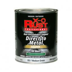 TRUE VALUE XO7-QT X-O Rust Anti-Rust Oil-Base Enamel Medium Green Gloss 1-Qt.