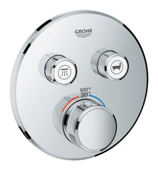 GROHE 29137000 Grohtherm Three Handle Thermostatic Valve Trim in Chrome