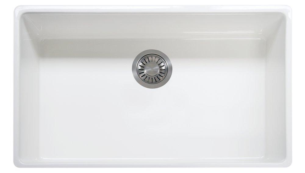 Franke FHK710-33WH Fireclay Single Bowl Farmhouse Kitchen Sink - 33 x 20 in - White