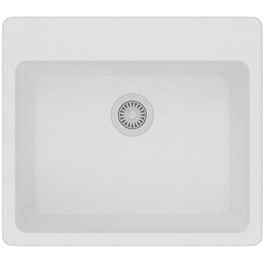 Elkay ELG2522WH0 Quartz Classic 25 x 22 x 9-1/2 Single Bowl Drop-in Sink, White