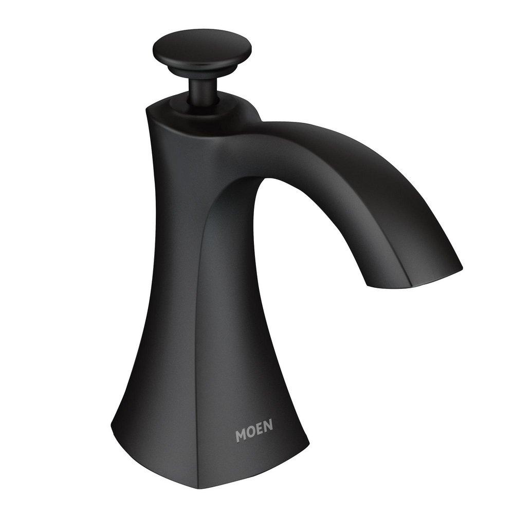 Moen S3948BL 18 Oz. Deck Mount Metal Soap Dispenser In Matte Black