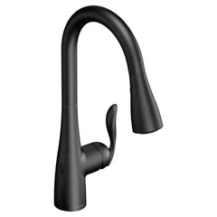 Moen 7594EWBL Arbor MotionSense Wave Single Handle Pull Down Touchless Kitchen Faucet in Matte Black