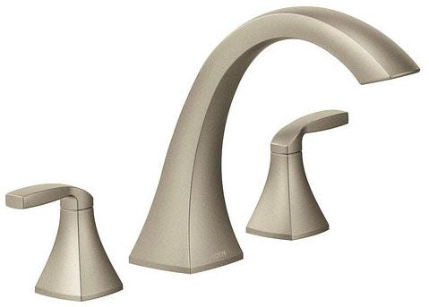 Moen T693BN Voss Two Handle Roman Tub Faucet Trim Kit in Brushed Nickel