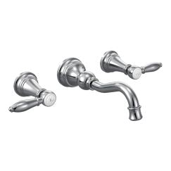 Moen TS42106 Weymouth Chrome Two-Handle Wall Mount Bathroom Faucet