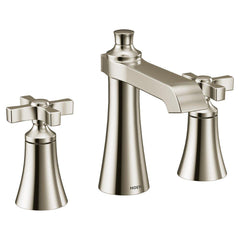 Moen TS6985NL Flara Two Handle Widespread Bathroom Sink Faucet in Polished Nickel