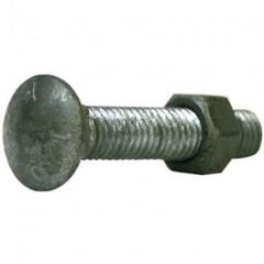 TRUE VALUE 328504C Galvanized Chain Link Fitting Carriage Bolt With Nut 10-Pk 3/8 x 3-In