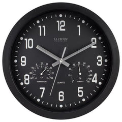 True Value 404-2631 Geneva Wall Clock With Temp Gauge Battery-Operated 12-In.