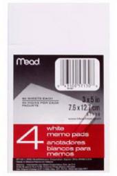 True Value 57130 50CT WHT 4PK MEMO PAD