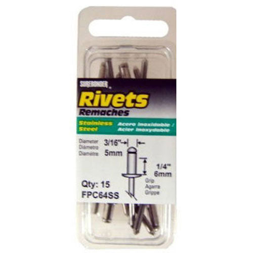 TRUE VALUE FPC64SS FPC FPC64SS 15PK MED SS Rivet