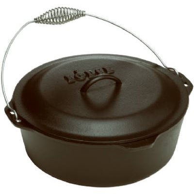 TRUE VALUE L10DO3 Lodge Dutch Oven, With Lid, Seasoned Cast Iron, 7-Qts.