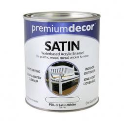 TRUE VALUE PDL3-QT Premium Decor White Satin Enamel Paint, Qt.