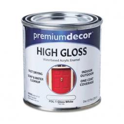 TRUE VALUE PDL1-HP Premium Decor White Gloss Enamel Paint, 1/2-Pt.