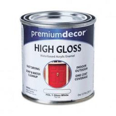 TRUE VALUE PDL1-HP Premium Decor White Gloss Enamel Paint, 1/2-Pt.