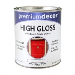 TRUE VALUE PDL1-QT Premium Decor White Gloss Enamel Paint, Qt.