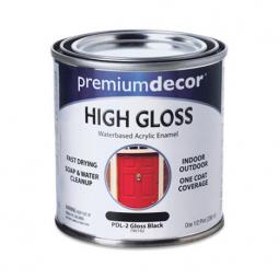 TRUE VALUE PDL2-HP Premium Decor Black Gloss Enamel Paint 1/2-Pt. PDL2-HP