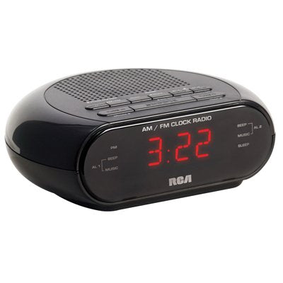 TRUE VALUE RC205 RCA Dual Wake Clock Radio Black