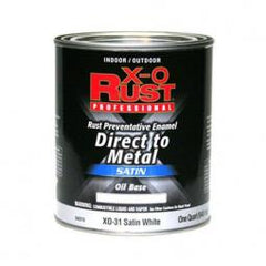 TRUE VALUE XO31-QT X-O Rust Oil-Base Paint Satin White Interior/Exterior 1-Qt.