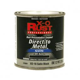 TRUE VALUE XO18-HP X-O Rust Anti-Rust Oil-Base Enamel Black Satin 1/2-Pt.