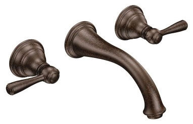 Moen T6107ORB Oil Rubbed Bronze Two-Handle Wall Mount Bathroom Faucet