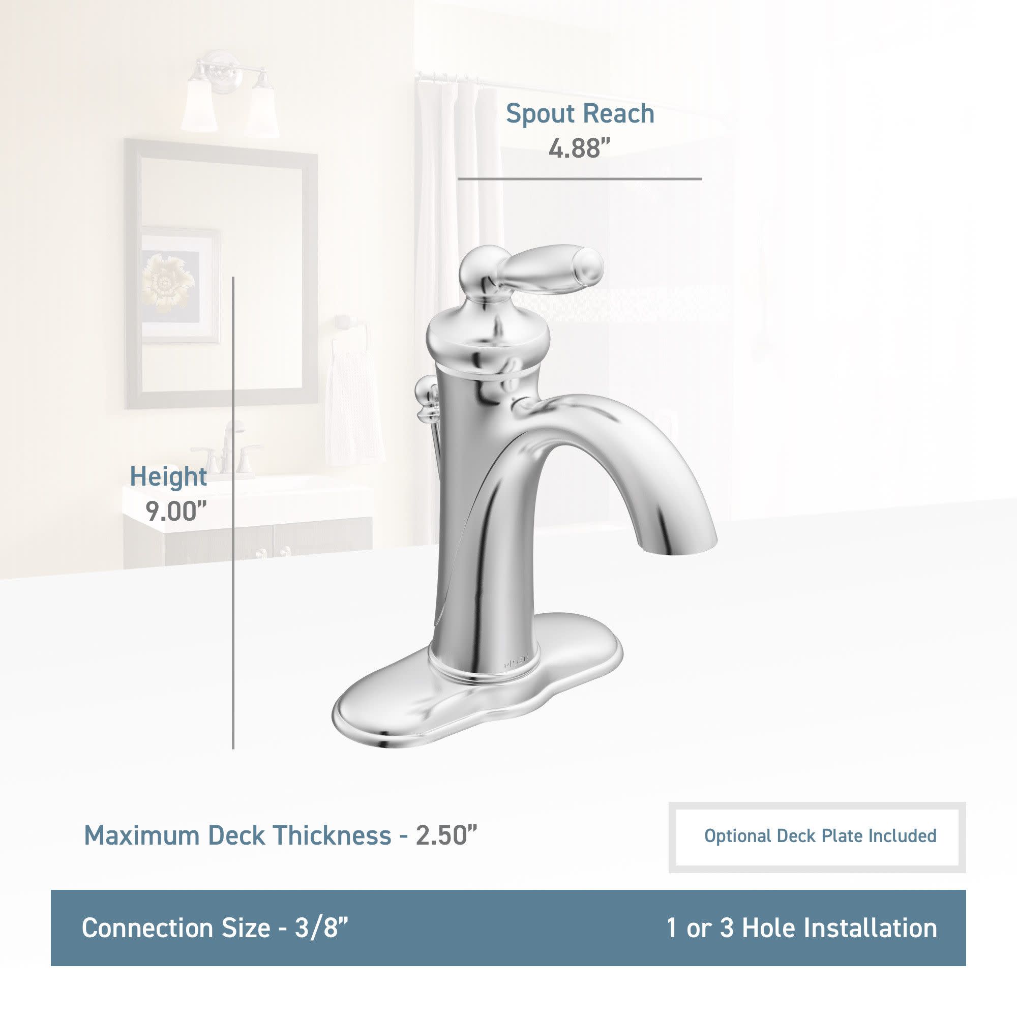 Moen 195381 Brantford Chrome one-handle bathroom faucet