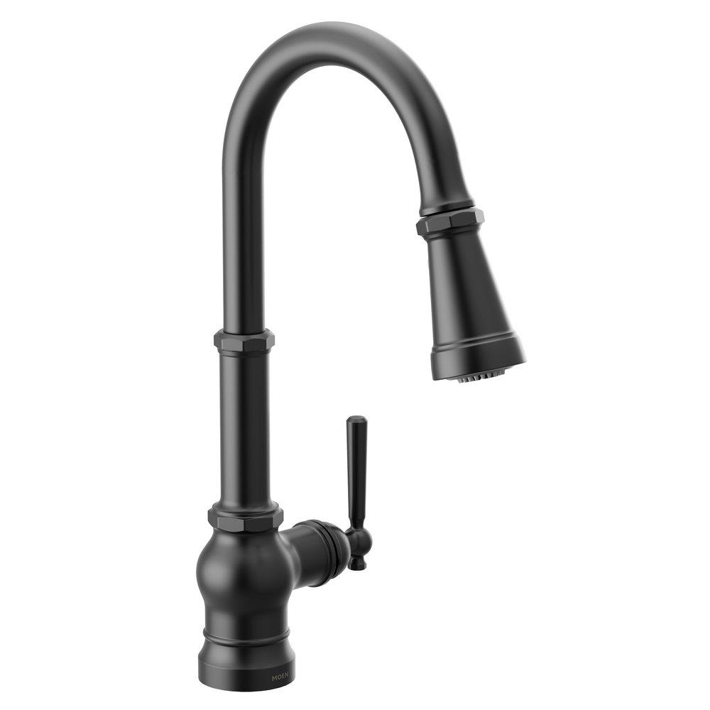 Moen S72003BL Paterson Single Handle Pull Down Kitchen Faucet in Matte Black