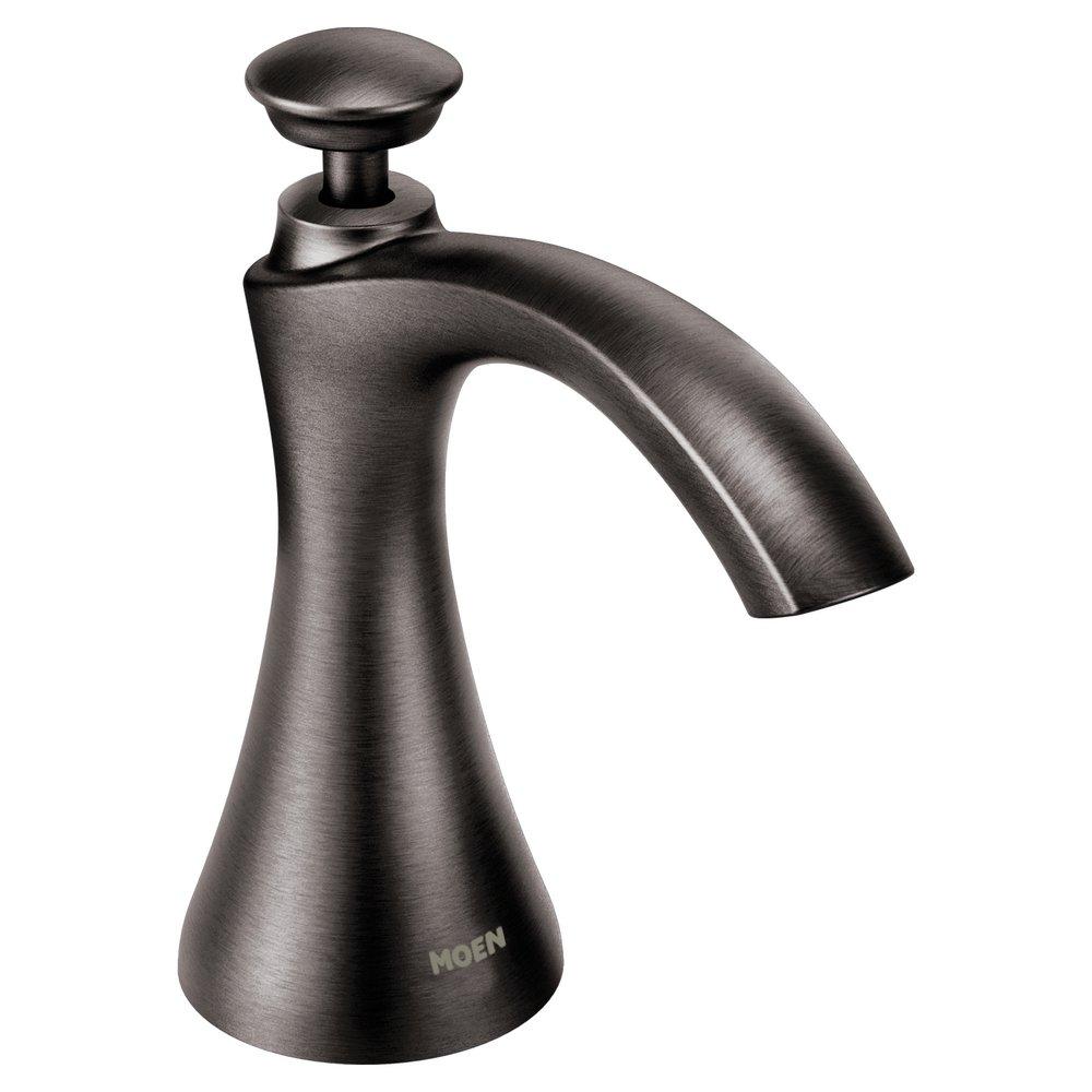 Moen S3946BLS Transitional 5-3/100 in. 18 oz. Kitchen Soap Dispenser in Black Stainless