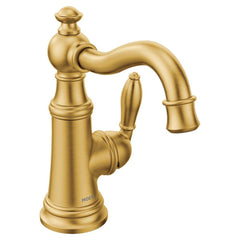 Moen S42107BG Weymouth Single Handle Monoblock Bathroom Sink Faucet in Brushed Gold