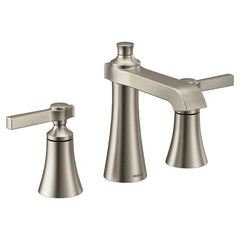 Moen TS6984BN Flara Two Handle Widespread Bathroom Sink Faucet in Brushed Nickel