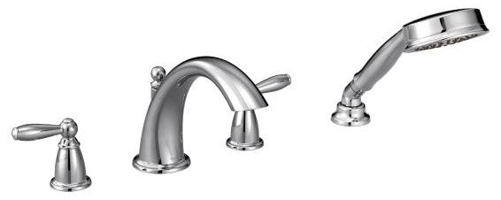 Moen T924 Two-Handle Roman Tub Faucet Includes Hand Shower