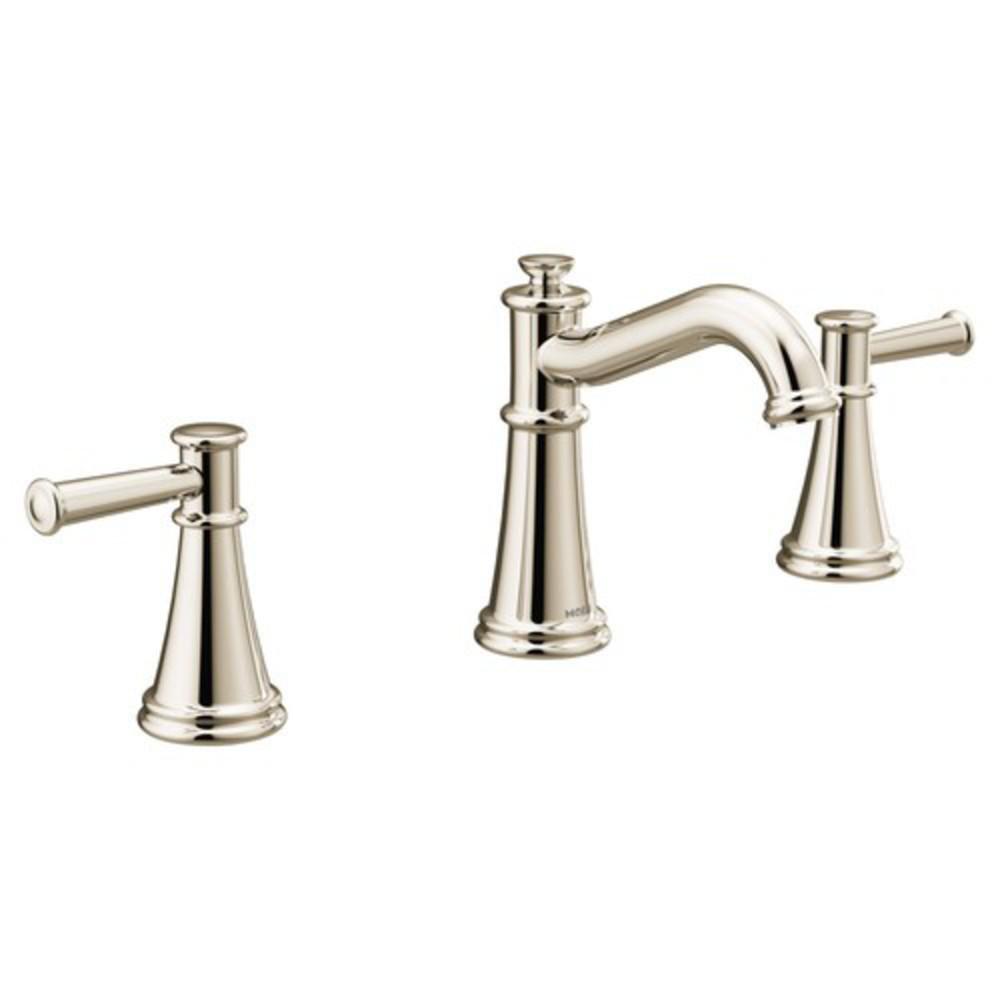 Moen T6405NL Belfield Two Handle Widespread Bathroom Sink Faucet in Polished Nickel