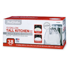 TRUE VALUE 1200044 True Value Tall Kitchen Trash Bags 13-Gal 38-Ct