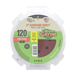 TRUE VALUE 4342 Gator 50-Pack 5-Inch 120-Grit Hook & Loop Sanding Disc