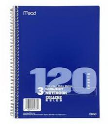 True Value 5748 120CT 3SUB NOTEBOOK