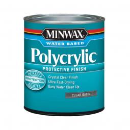 TRUE VALUE 63333 Minwax 1-Quart Polycrylic Satin Clear Acrylic/Urethane Blend Topcoat