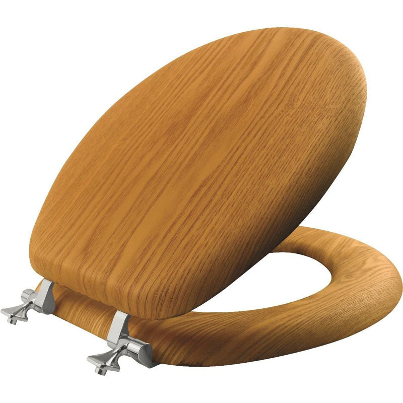 True Value 9601CP378 Oak Round Toilet Seat