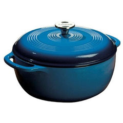 TRUE VALUE EC6D33 Lodge Dutch Oven, Blue Enamel/Cast Iron, 6-Qts.