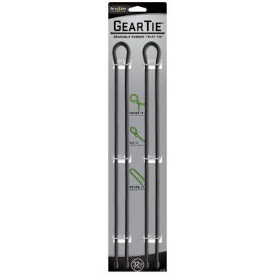 TRUE VALUE GT32-2PK-01 Nite Ize 2-Pack 32-Inch Gear Tie Black