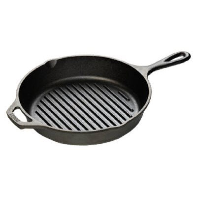 TRUE VALUE L8GP3 Lodge Ribbed Grill Pan, Seasoned Cast Iron, 10-1/4-Inch Diam.