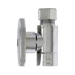 True Value MP2055PCLF 3/8 Female Iron Pipe x 3/8 O.D. Compression Chrome Straight Supply Stop Valve 1/4 Turn