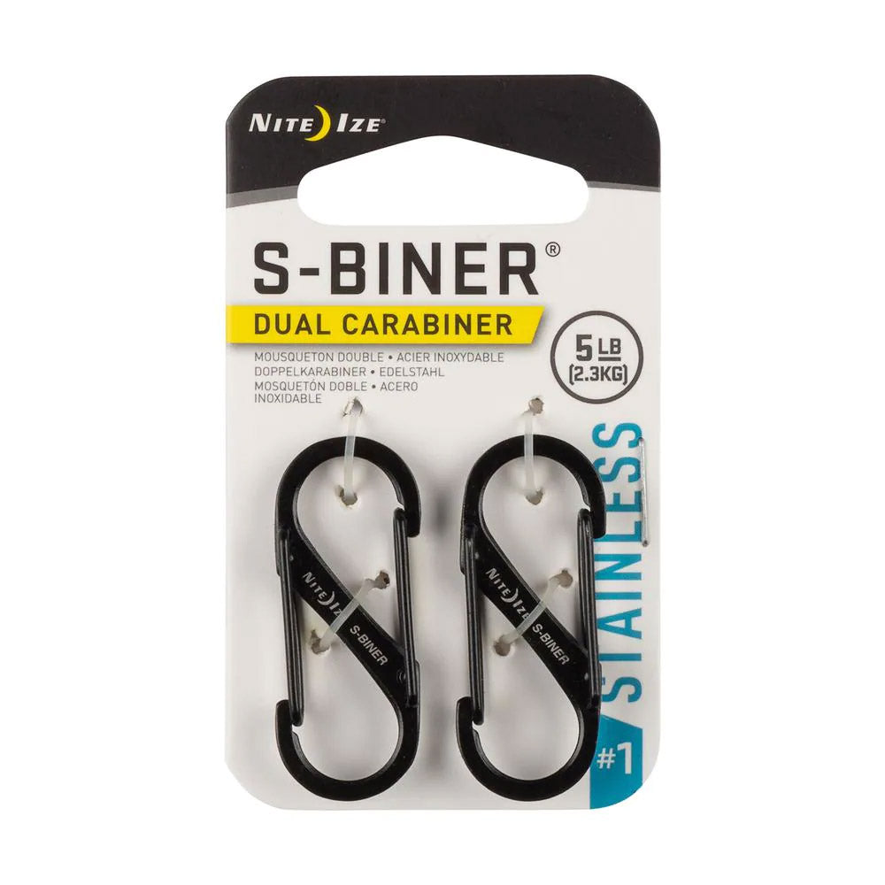 TRUE VALUE SB1-2PK-01 Nite Ize S-Biner Carabineer Clip #1 Black 2-Pk.