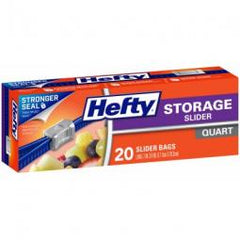 True Value R81219 Hefty One-Zip Storage Bag, 1-Qt., 22-Ct. R81219