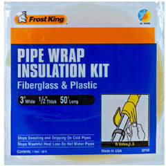 TRUE VALUE SP50 Fiberglass Pipe Insulation Kit Comes with 25' Plastic Vapor Barrier