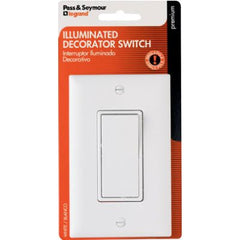 TRUE VALUE TM870WSLCCC5WP Pass & Seymour - Legrand White Single-Pole Premium Decorator Lighted Switch