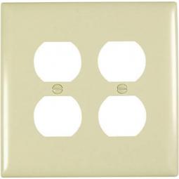 True Value TPJ82ICC10 Pass & Seymour - Legrand Ivory Double Duplex Nylon Wall Plate