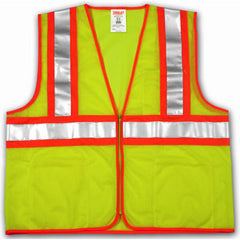 TRUE VALUE V70642.S-M Small/Medium Polyester Lime/Yellow 2 Tone Mesh With Contrasting Trim ANSI 107 Class II Safety Vest