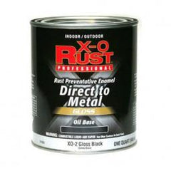 TRUE VALUE XO2-QT X-O Rust Anti-Rust Oil-Base Enamel, Black Gloss, 1-Qt.